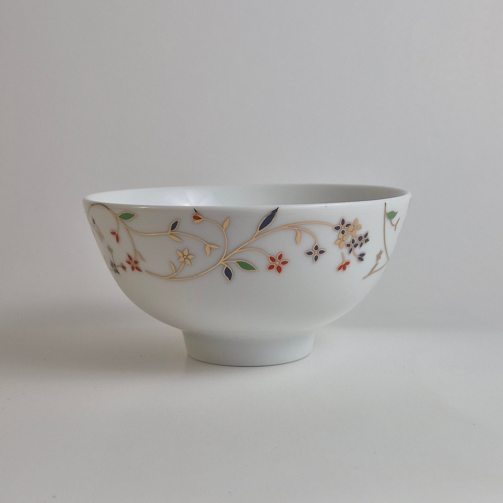 VINTAGE Chuan Kuo Fine Porcelain Floral Gold Vine Bowls Set of 2 Multi Color - Picture 5 of 8